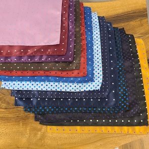 Polka Dot 100% Silk Pocket Squares -Lot of 13